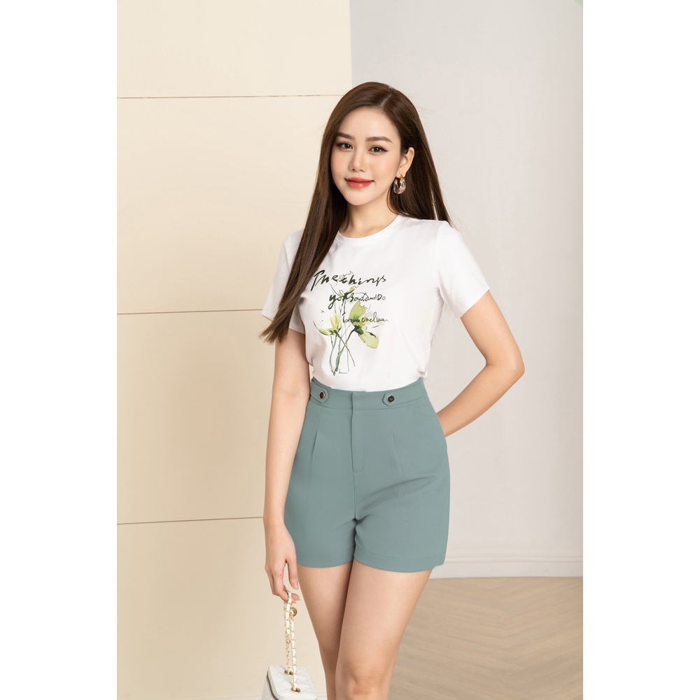 Áo phông form vừa in chữ chất liệu Cotton Compact LOZA - PT203182