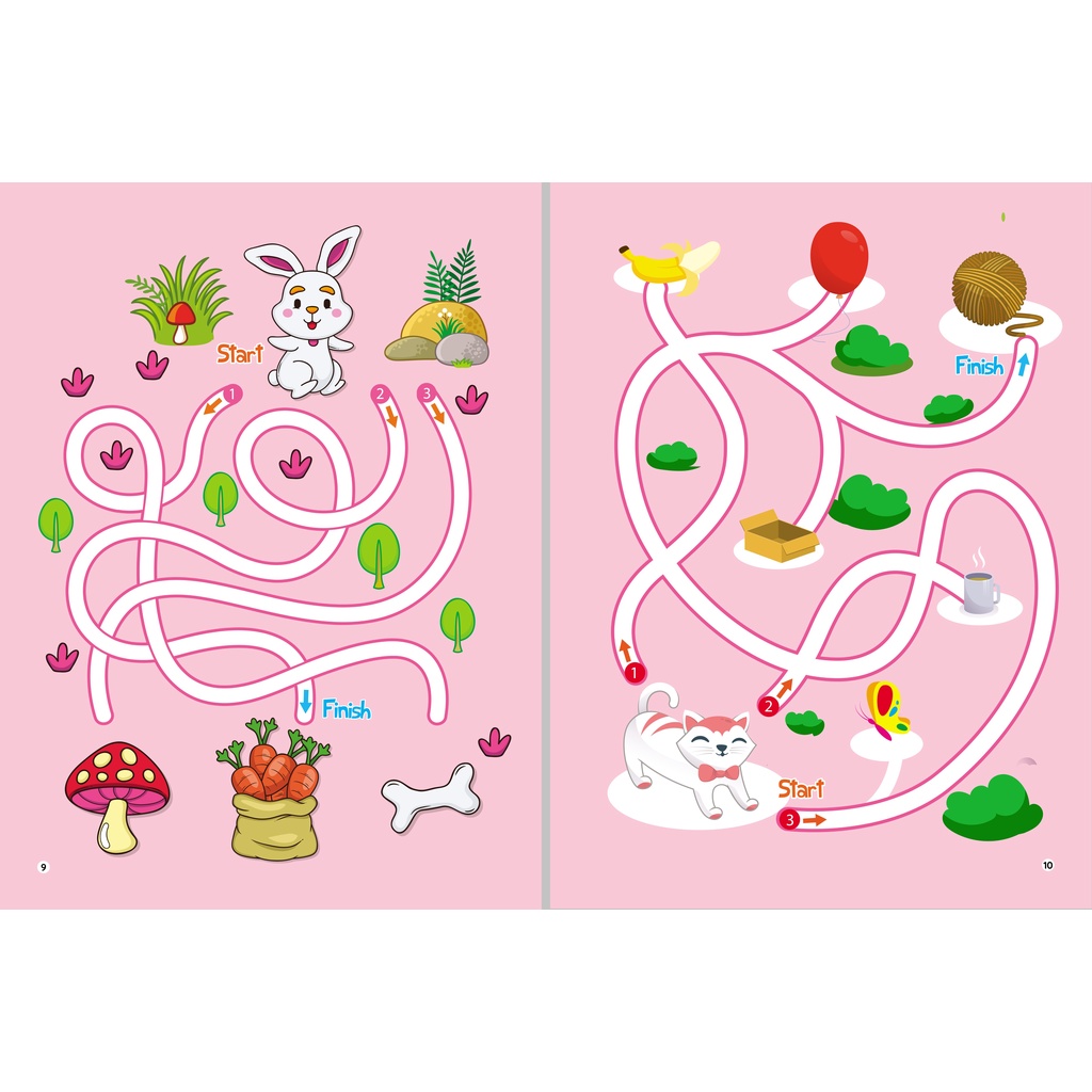 Sách - combo 4 cuốnTrò Chơi Mê Cung Phát Triển Trí Tuệ -Tặng 2 cái bút Viết Xóa Được- Wipe Clean