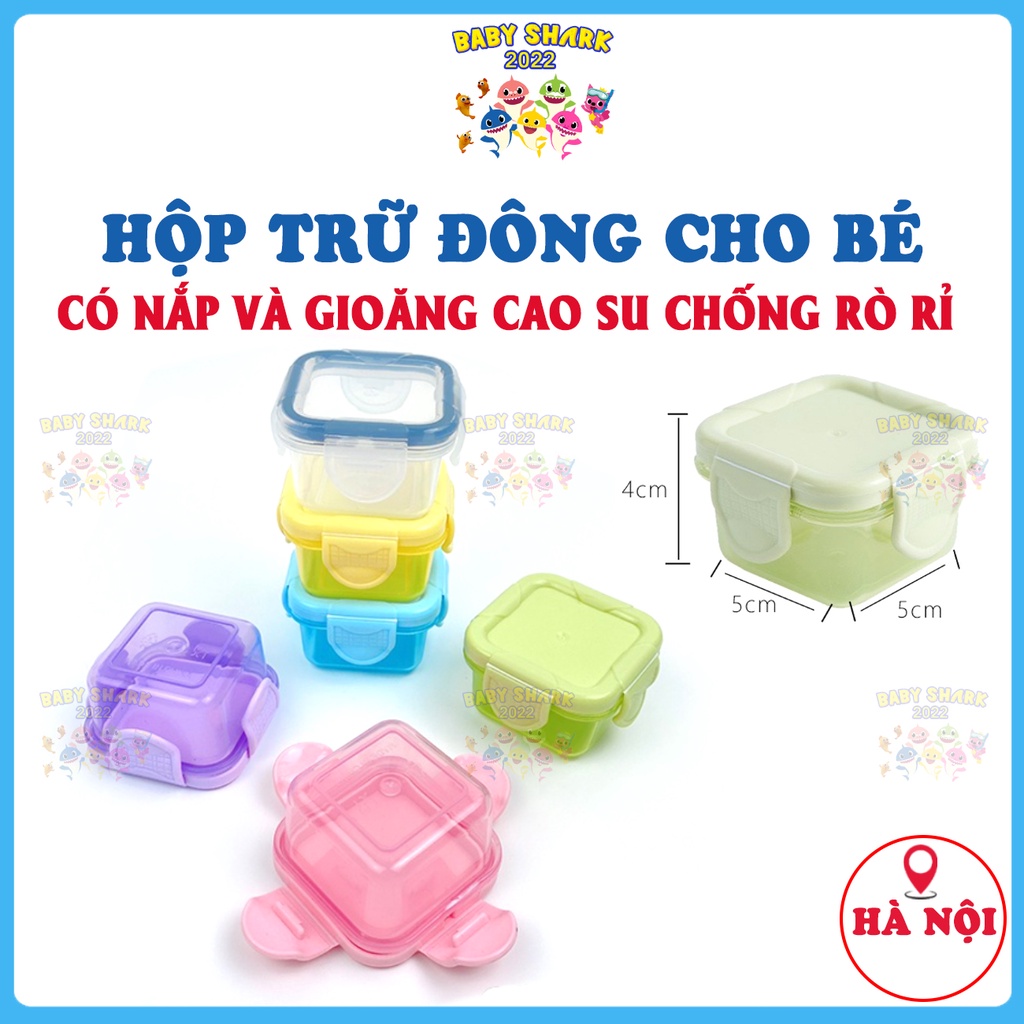 Hộp Trữ Đông Cho Bé Ăn Dặm 60ml, Khay Trữ Đông Có Nắp Chống Rò Rỉ Bảo Quản Đồ Ăn Dặm Cho Bé