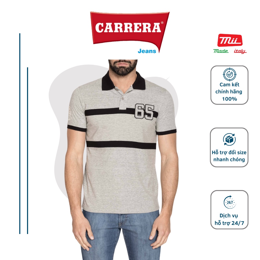 Áo polo nam kẻ phối màu thể thao 2 màu lựa chọn - CARRERA JEANS - Nhập khẩu CHÍNH HÃNG từ ITALIA