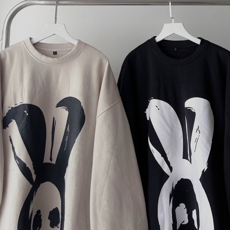 Áo Weater in hình thỏ form rộng chất liệu nỉ bông