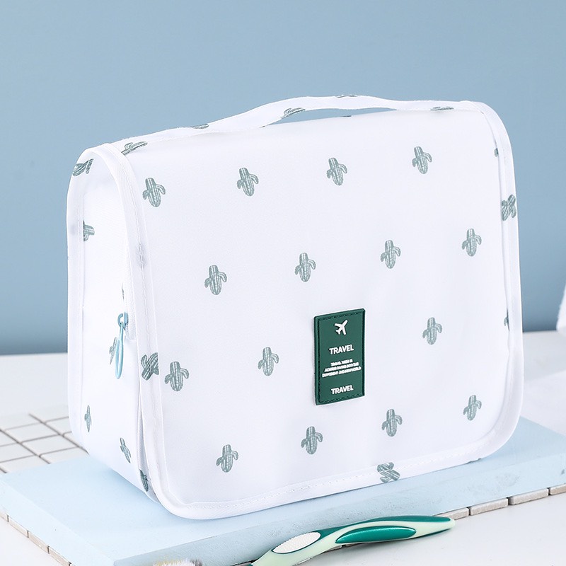 Túi Đựng Mỹ Phẩm Đồ Trang Điểm Nhiều Ngăn Da Pu Có Móc Treo 601 Cao Cấp Chống Thấm Nước - Hazo