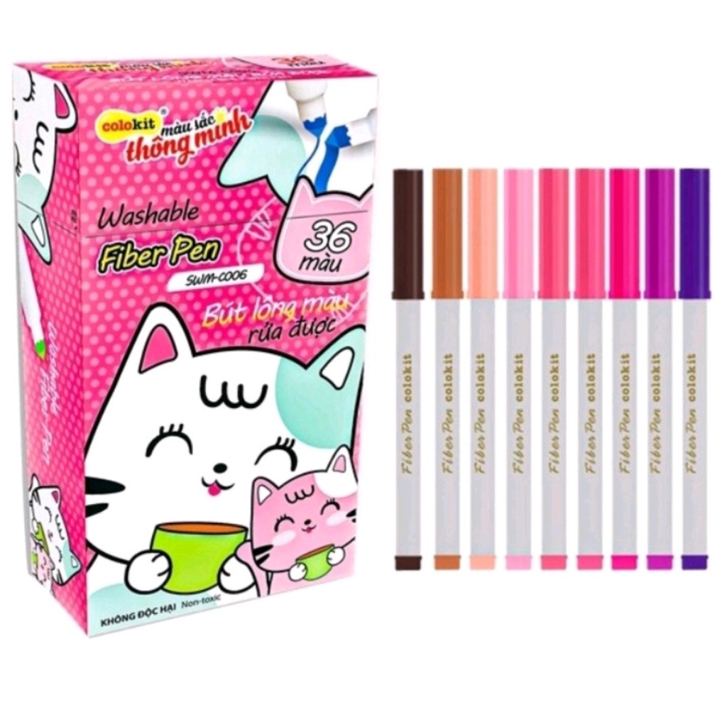 Bút Lông Màu Fiber Pen Colokit (36 màu) , Bút Viết Calligraphy, Hán Tự, Thư Pháp