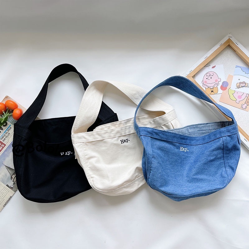 Bololo Túi Xách Vải Canvas Cotton In Họa Tiết Kiểu Hàn Quốc Dễ Thương Cho Bé