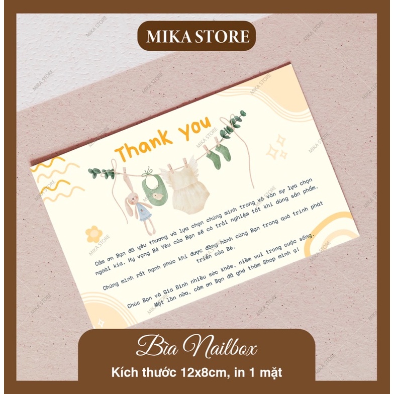 Thiệp Thank You, Card Cảm Ơn Size To 1 Mặt