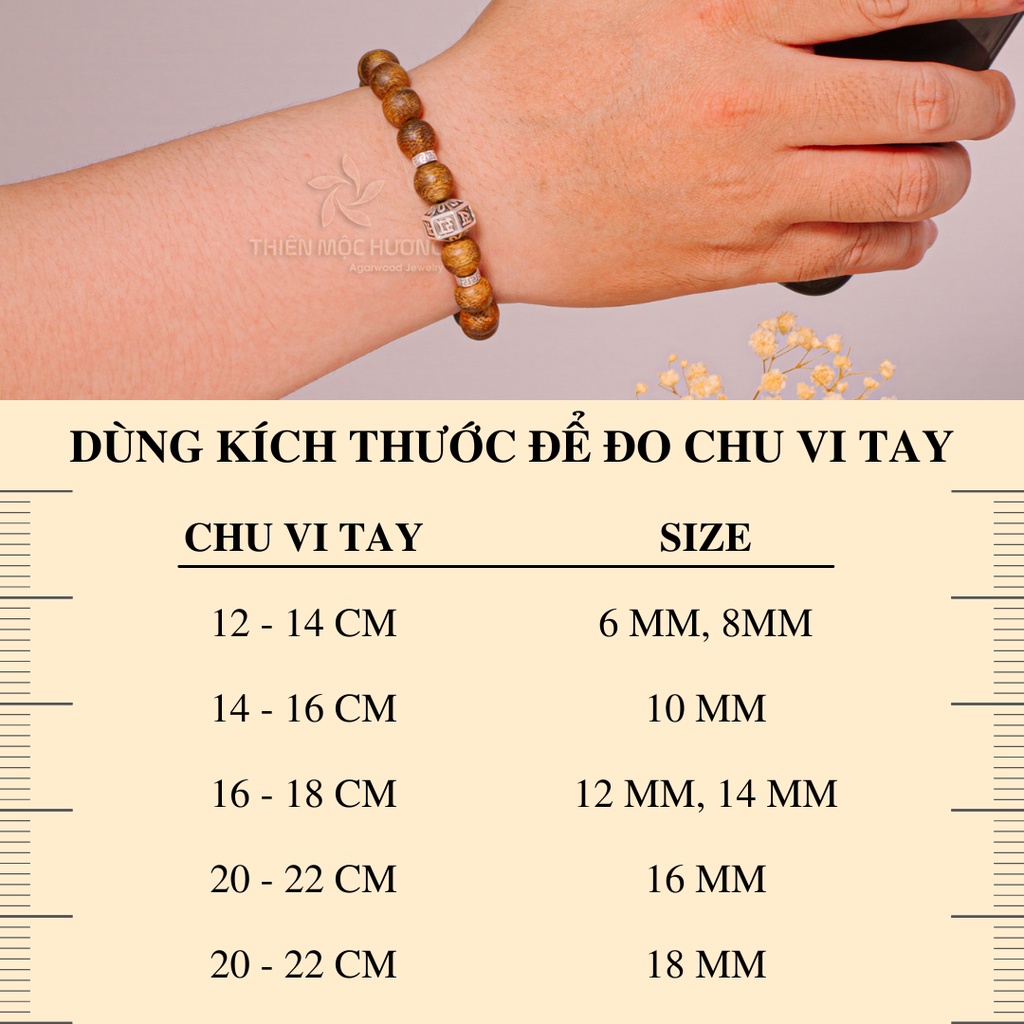 Vòng tay trầm hương Lục Tự Đại Minh THIÊN MỘC HƯƠNG trầm tốc tự nhiên, cải thiện cuộc sống và sức khoẻ