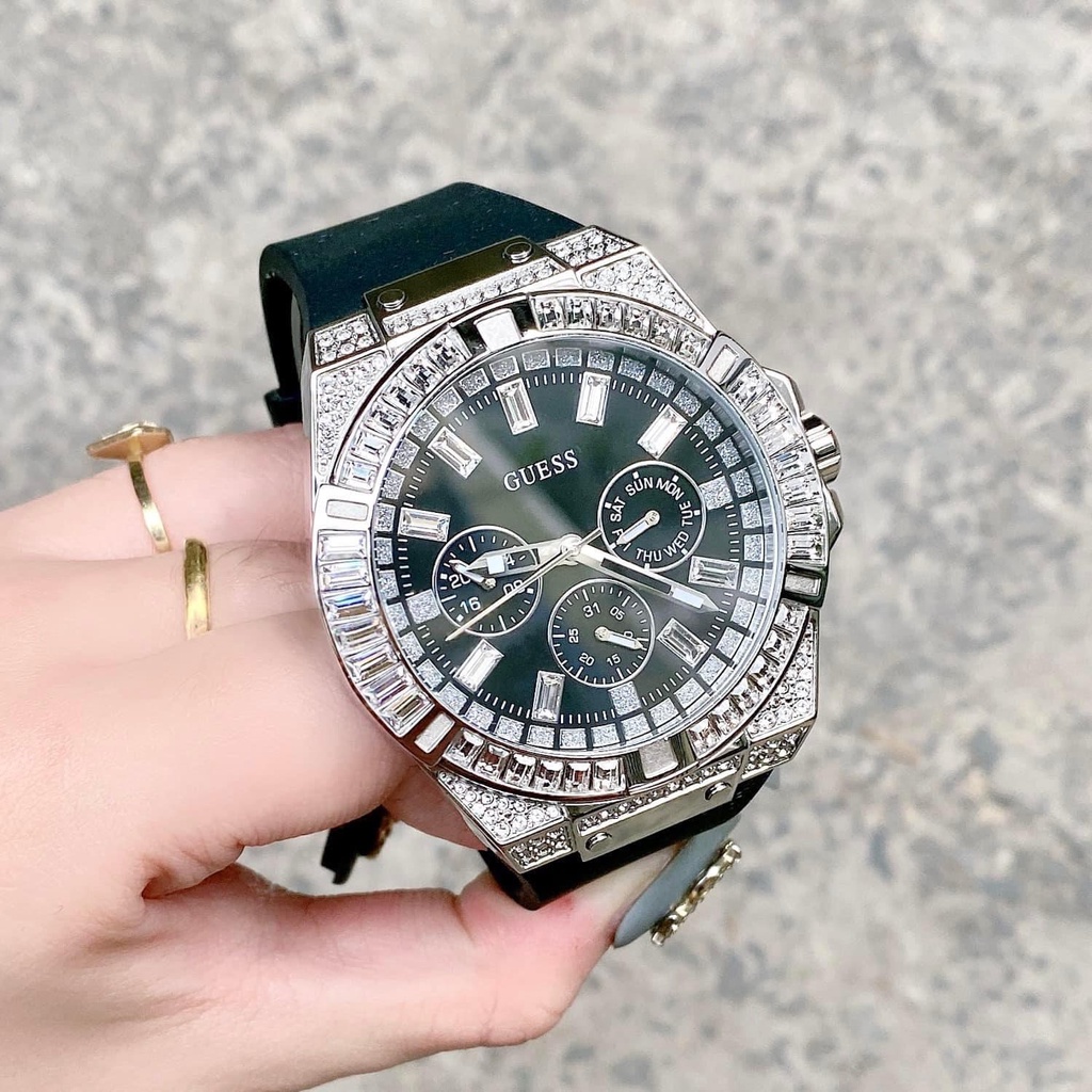 Đồng Hồ Nam Guess GW0208G1 Dây Silicone Đen 47mm