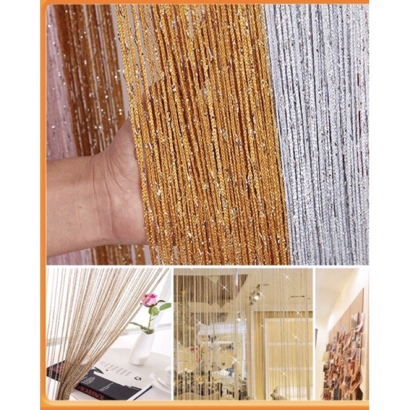 rèm sợi kim tuyến spa ,decor nhà cửa 3m x3m