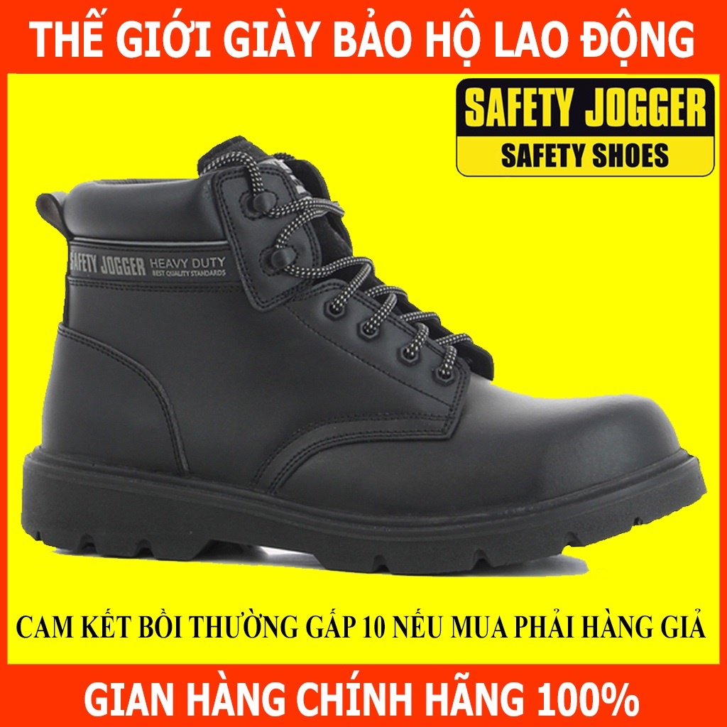 Giày bảo hộ lao động nam, Giày bảo hộ Jogger X1100N Da Thật, Chống Va Đập Mạnh, Đế PU Chống Đâm Xuyên, Giảm Sóc