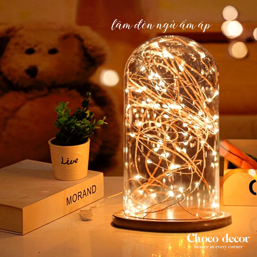 Dây đèn led trang trí fairylight đom đóm có sẵn pin