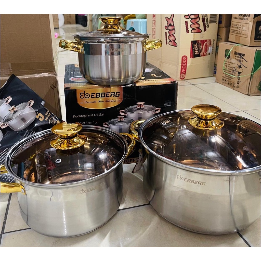 BỘ NỒI INOX 3 MÓN ĐỨC EB_EBBERG