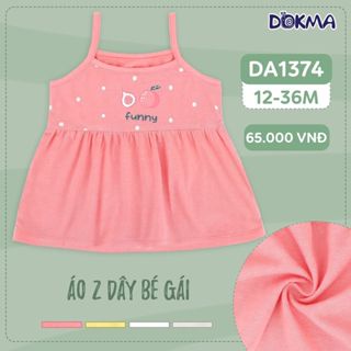 Áo 2 dây bé gái Dokma chất cotton thấm hút mồ hôi  DA1374