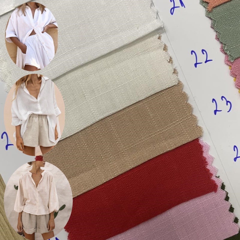 [106] Vải Linen xước Hawaii mềm, mát, rũ nhẹ, ít nhăn lên sơ mi, áo dài, đầm, set bộ (giá bán 0.5m)