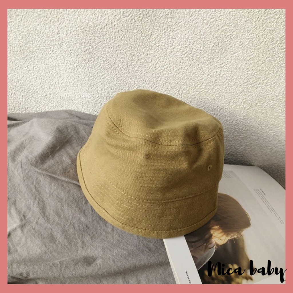 Mũ bucket trẻ em, mũ vành rộng màu trơn kiểu dáng Hàn Quốc đáng yêu cho bé MH224 Mica baby
