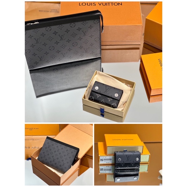Set LV (gồm:Cluth+ ví) Sz 27cm Super Fullbox túi vải đầy đủ