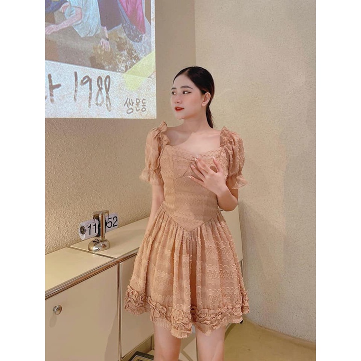 Váy Tay Phồng Ren Vòng 1 HIA Clothing V724