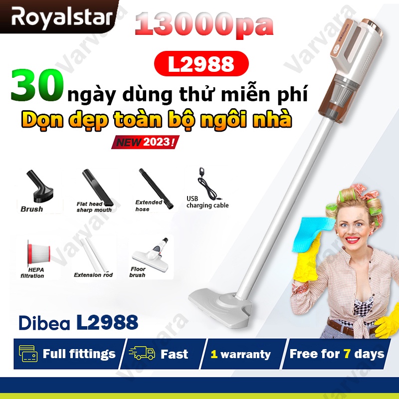 Royalstar Máy hút bụi không dây cầm tay RSD-CZ12 đa năng gia đình mini pin sạc hút giường đệm nệm sofa lực hút mạnh