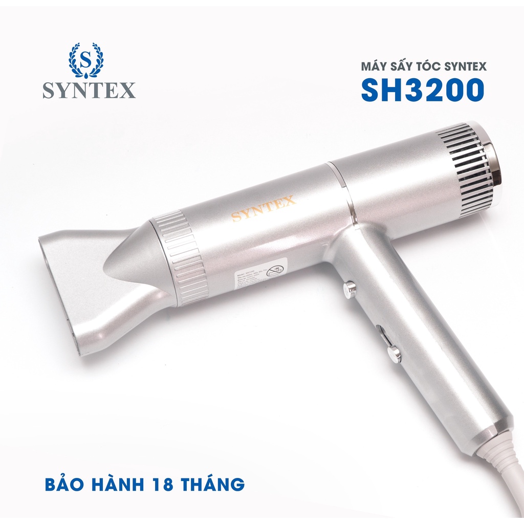 Máy sấy tóc cao cấp Syntex SH3200 công suất MẠNH MẼ 3200W, Máy êm - Sấy tạo kiểu tóc chuyên nghiệp