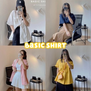 Áo Sơ Mi Cổ Vest Trơn BASIC SHIRT- Titto Closet