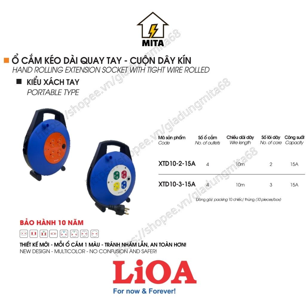 Ổ cắm điện LiOA kiểu xách tay NEW 4 ổ cắm dây dài 10m – MITA