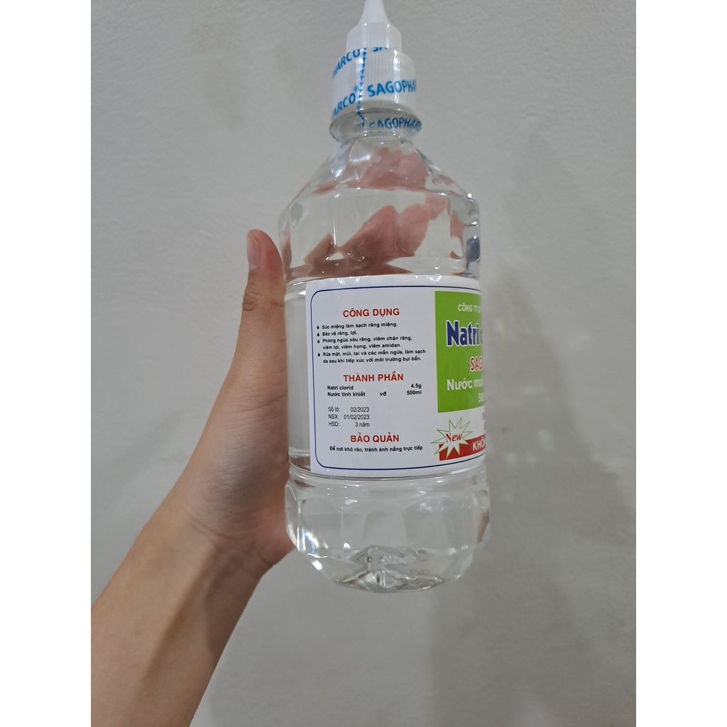 Nước muối sinh lý Sagophargo 500ml hoặc 1 lít