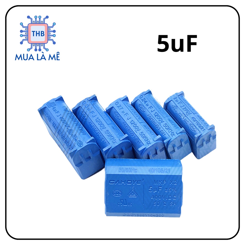 Tụ bếp từ 5uF 275VAC 400VDC màu xanh
