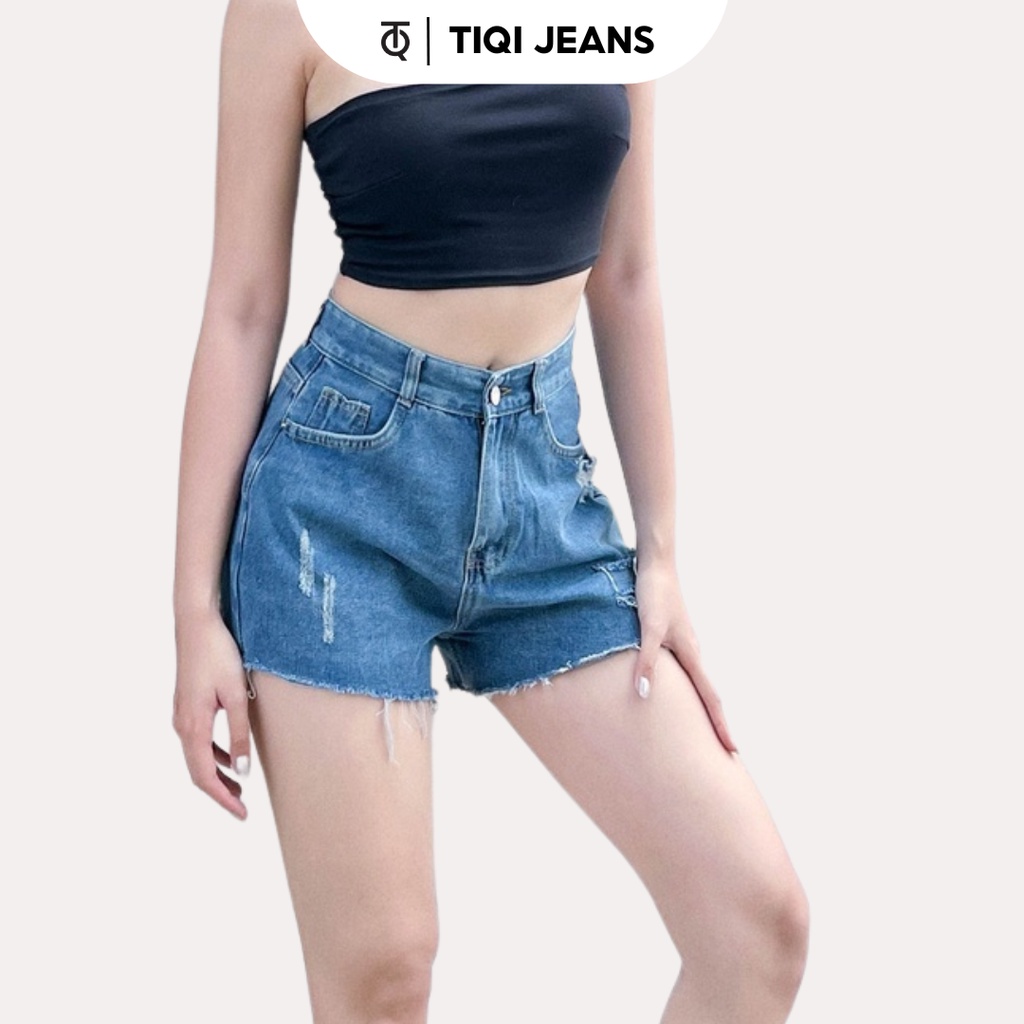 Quần short đùi jean nữ rách lai TiQi Jeans S1-485
