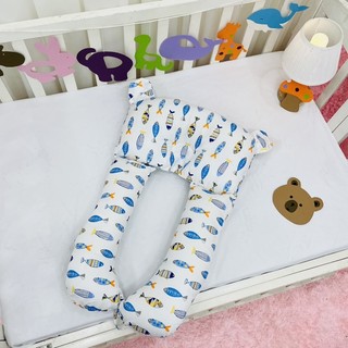 GỐI CHỮ U RU BÉ NGỦ(chống méo đâu-vải cotton oganic)