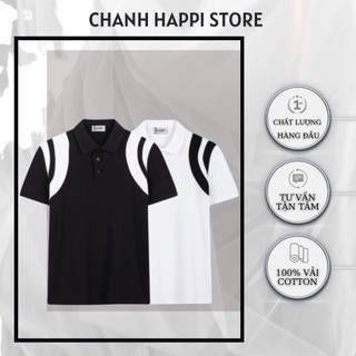 Áo polo sain laurent cổ bẻ , áo polo sọc vai nam nữ unisex
