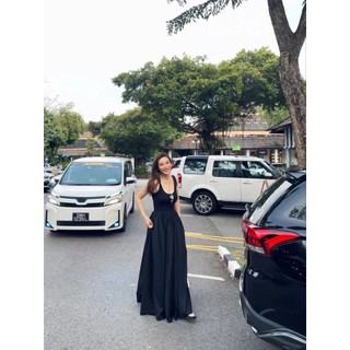 Váy maxi màu đen dáng dài cực trendy - MS036 (Có ảnh thật)