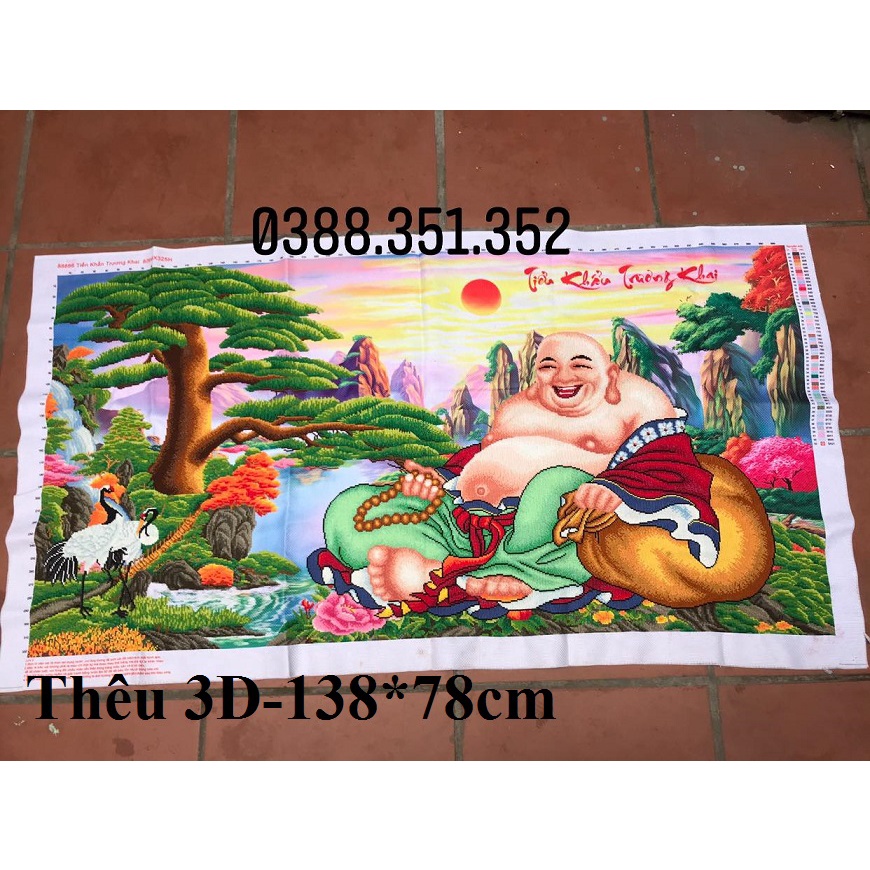 Tranh thêu chữ thập thành phẩm phật di lạc Z588-118x57cm MN0167 MN0166 LV3495 223081 88886 89016 MN0226