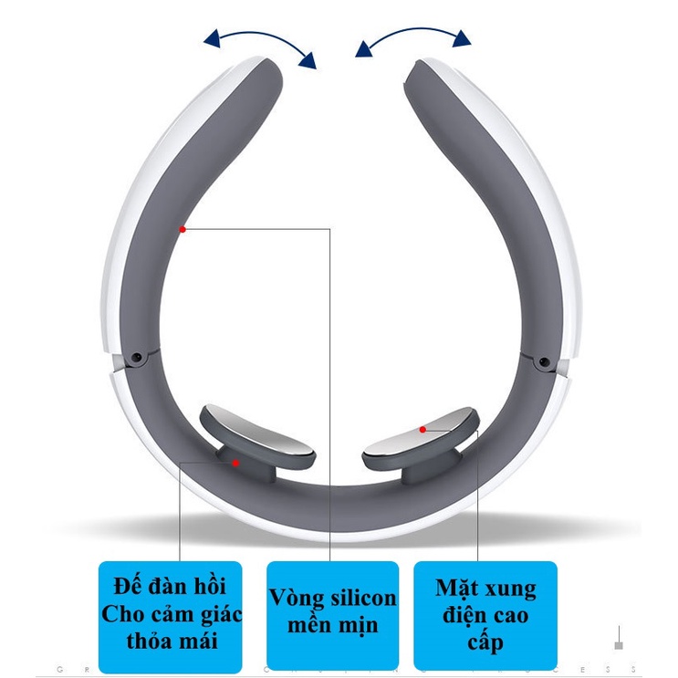 Máy massage cổ vai gáy cột sống, máy matxa xung điện giảm đau thư giãn 6 chế độ chườm nóng 42 độ C công nghệ Nhật Bản