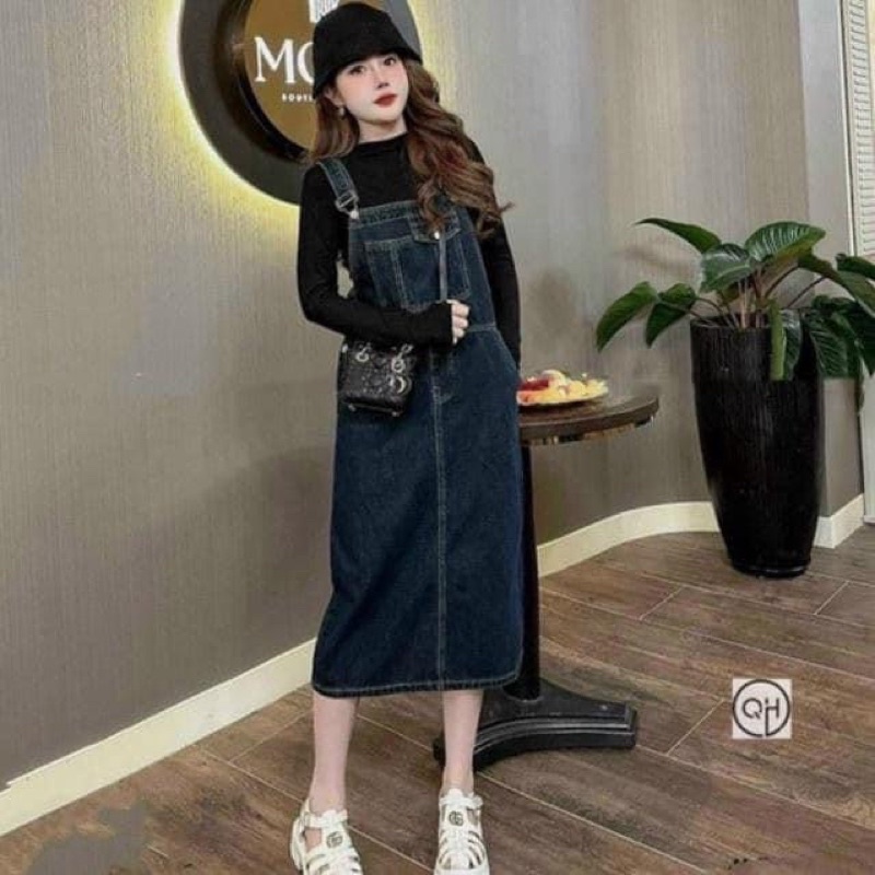Váy yếm jean chất siêu đẹp, fom kiểu gọn người trẻ trung mới về