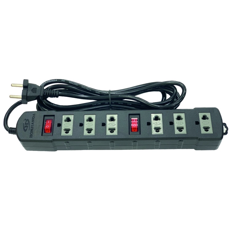 Ổ cắm điện , 6 lỗ cắm, có công tắc ON/OFF, 10A, chịu tải tối đa 2.500W, hàng Việt Nam chất lượng cao, HONJIANDA
