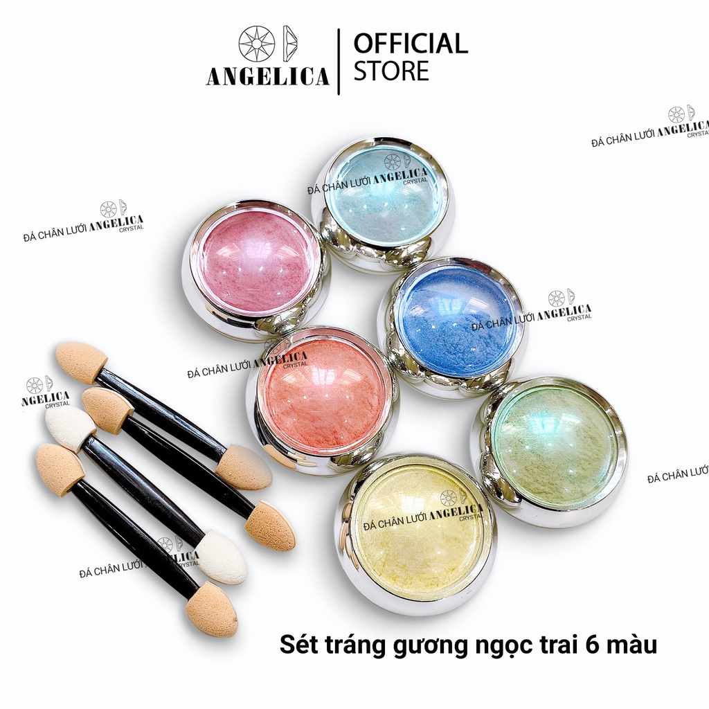 Set Bột Tráng Gương Nail Ánh Ngọc Trai Trang Trí Móng ANGELICA  STGNT6