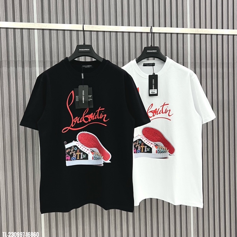 Phông Louboutin new in hình giày chất cotton dày dặn
