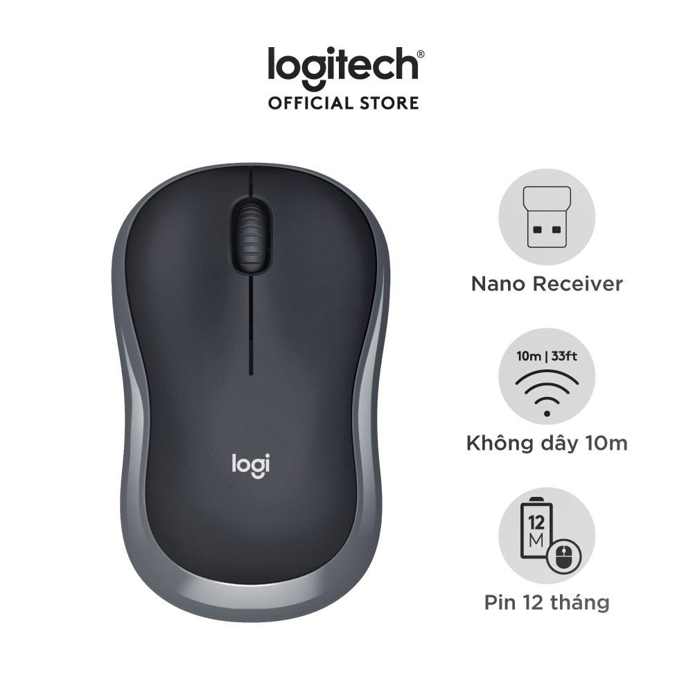Chuột Không Dây Logitech B175 Thiết Kế Nhỏ Gọn Dễ Dàng Cầm Nắm Di Chuyển Chuột Nhanh Nhạy