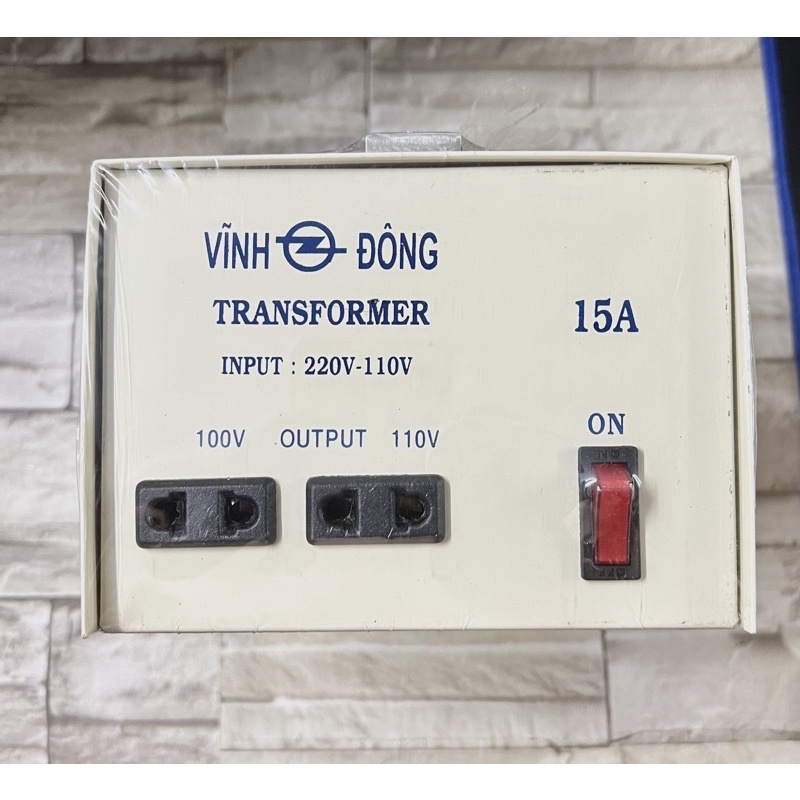 BIẾN ÁP ĐỔI NGUỒN 220v Ra 110V 100V 10A, 15A,  Hiệu VĨNH ĐÔNG