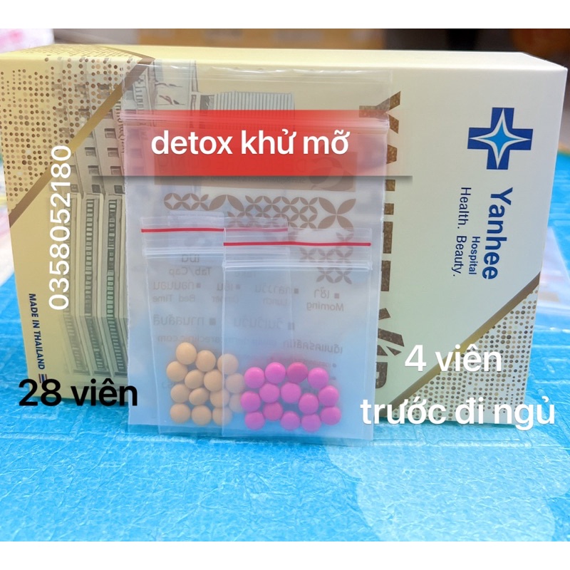 Viên detox vàng hồng khử mỡ, giảm cân nhanh an toàn hiệu quả giữ vóc dáng