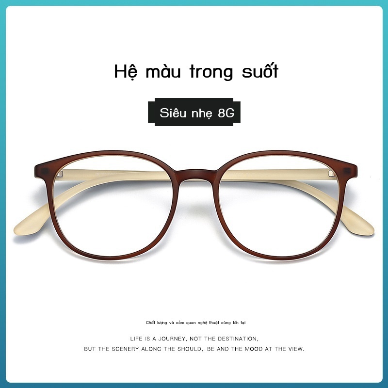 Phong cách Hàn Quốc lưới siêu nhẹ màu đỏ kính cận thị trong suốt gọng nữ TR90 nhỏ hồng tươi Phiên bản mờ văn học