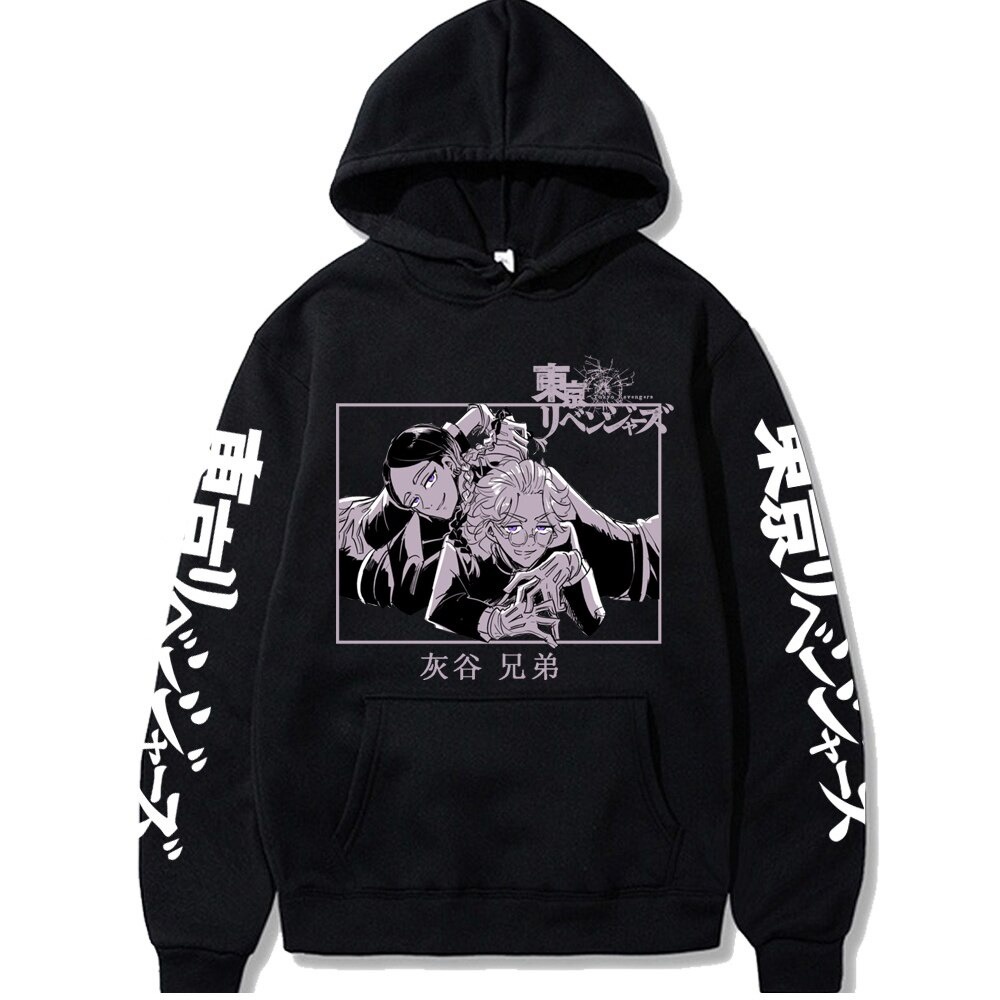 Áo Hoodie Tay Dài Dáng Rộng In Hình Anime Tokyo Revengers Haitani Ran Haitani Rindou mẫu HOT