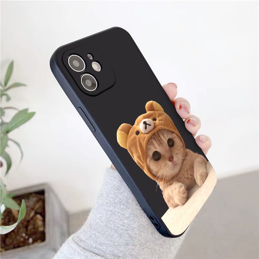 Ốp lưng iPhone Mèo vàng mũ gấu siêu cấp cute bảo vệ camera cho ip 6/6s/7/8/X/XS/11/12/13/14 Pro Plus Max e5174