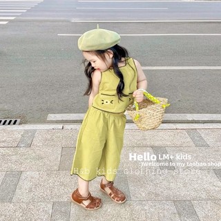 Set bộ viền ren nút lưng cho bé gái