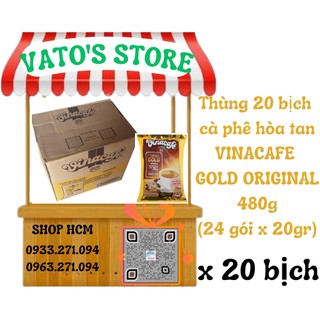 Thùng 20 bịch cà phê hòa tan vinacafe gold original 480g / combo 4 bịch cà phê hòa tan vinacafe gold original 480g
