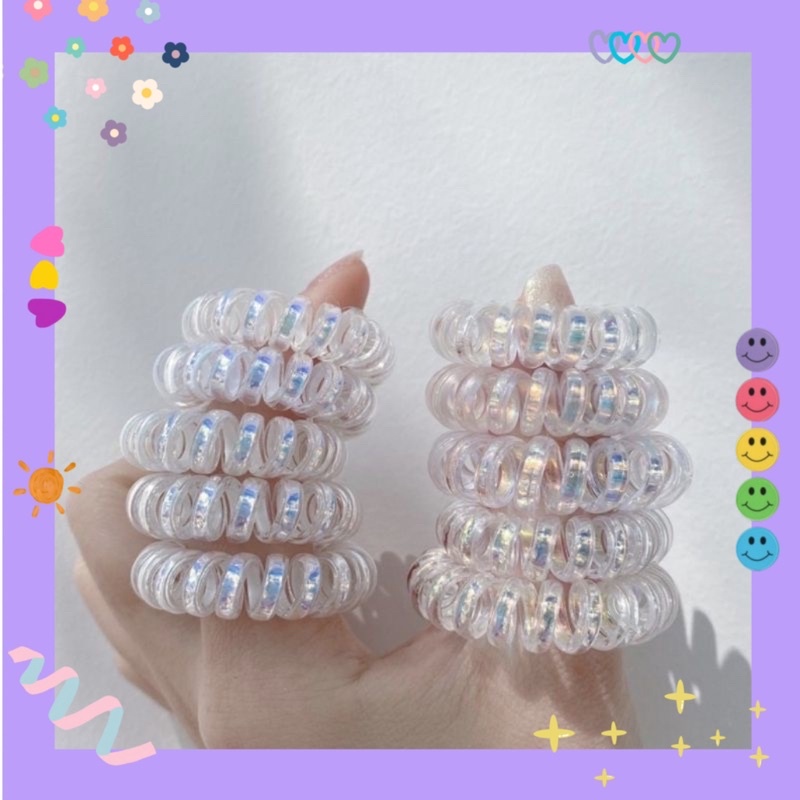 Thun lò xo buộc cột tóc 🫧chống gãy rụng ánh HOLOGRAM 🫧
