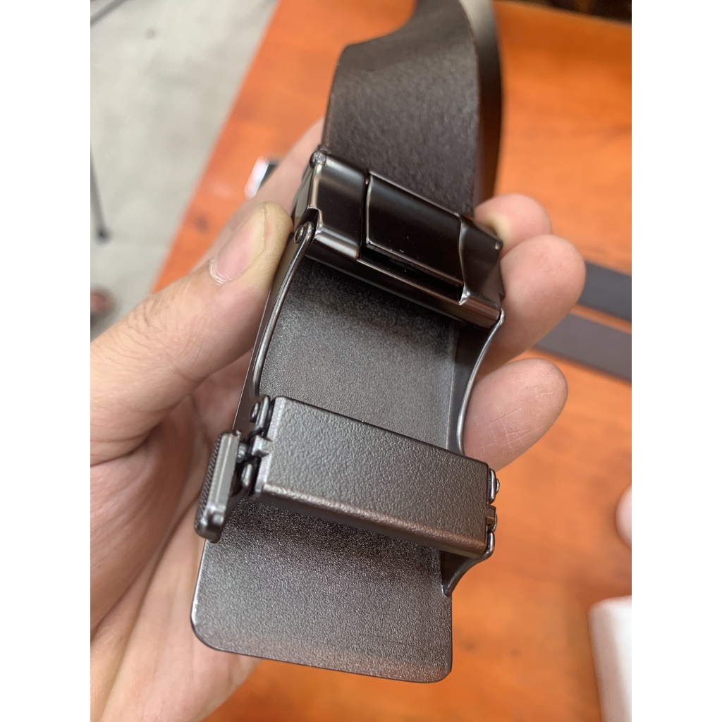 Thắt Lưng Nam Da Bò Thật Màu Đen Nâu QK-6T4 Khóa Gạt Khóa Lăn Sang Trọng Tinh Tế Nam Tính