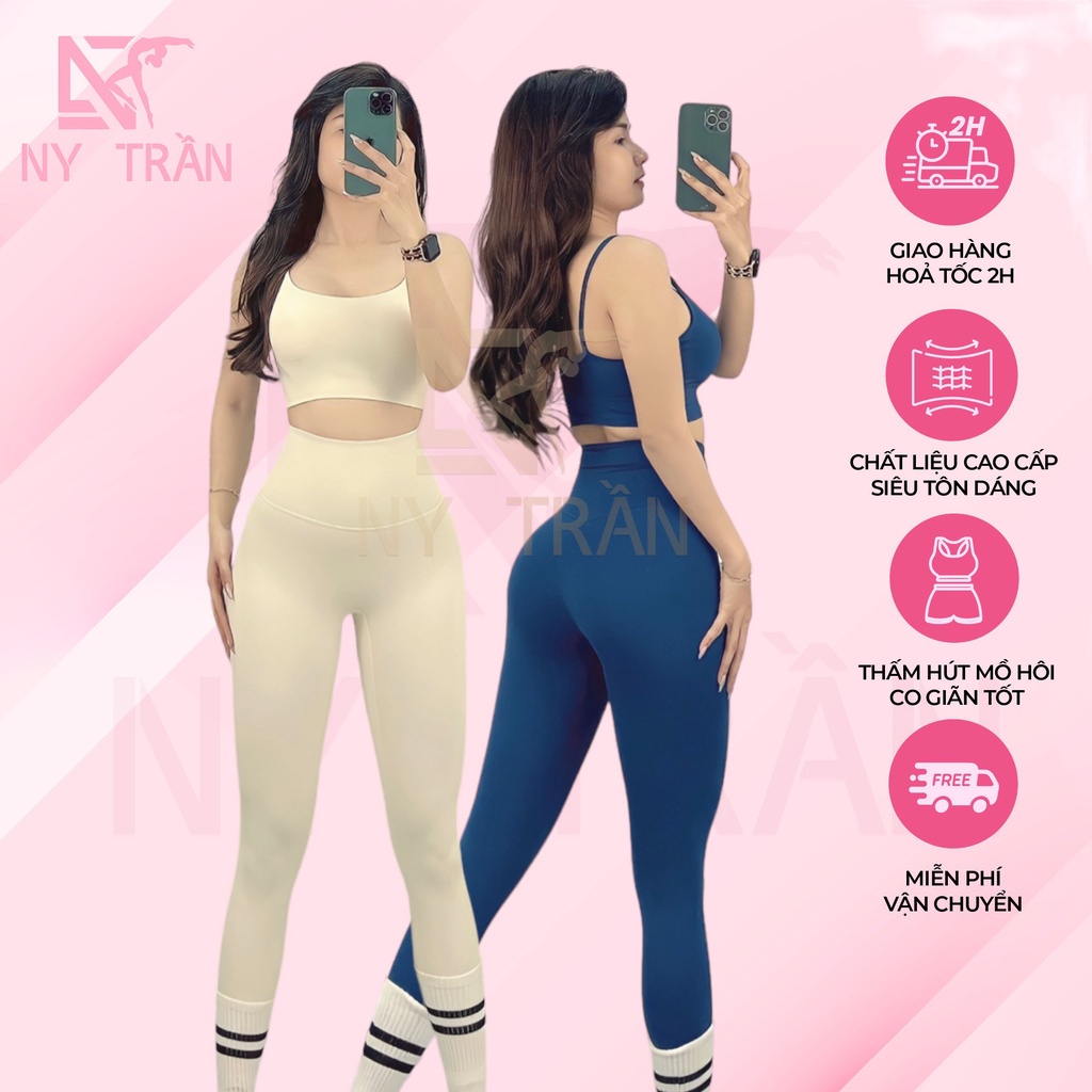 quần POLY yoga tập gym Ny Trần chất poly cao cấp dày dặn mềm mịn mát