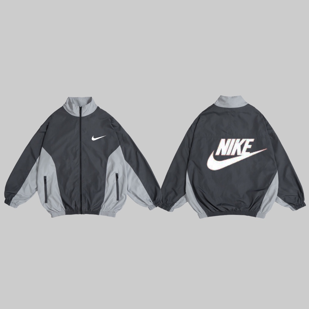 Áo khoác gió Nike chính hãng đôi nam nữ 2 lớp unisex chất liệu dù cao cấp unisex form rộng brand jacket 12001