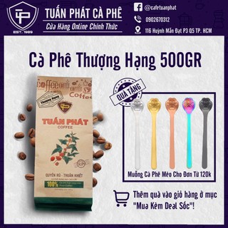 Cà phê thượng hạng rang xay mộc nguyên chất 500g - 100% blend từ hạt arabica & robusta từ cà phê tuấn phát