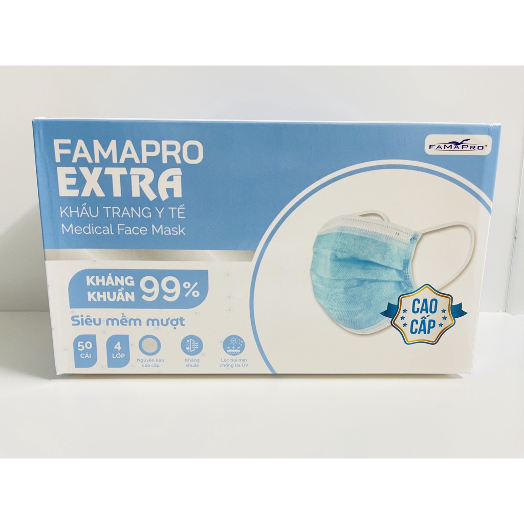Khẩu trang y tế kháng khuẩn 4 lớp Famapro Extra